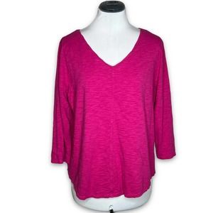 Chico's The Ultimate Women's V Neck Tee 3/4 Sleeve Top 2 / Large